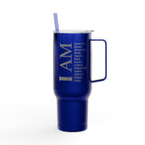 "I AM" Engraved Stainless Travel Cup with Lid & Straw