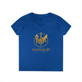Evangelist V-Neck Women's T-Shirt — (Mark 16:15)