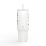 "I AM" Engraved Stainless Travel Cup with Lid & Straw