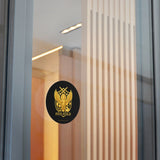 Five-Fold Passport Round Vinyl Sticker - Gold