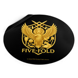 Five-Fold Passport Round Vinyl Sticker - Gold