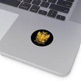 Five-Fold Passport Round Vinyl Sticker - Gold