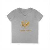 Evangelist V-Neck Women's T-Shirt — (Mark 16:15)