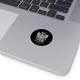 Five-Fold Passport Round Vinyl Sticker - Silver