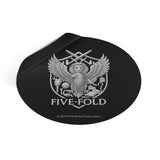 Five-Fold Passport Round Vinyl Sticker - Silver