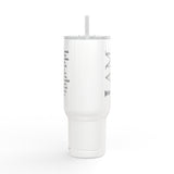 "I AM" Engraved Stainless Travel Cup with Lid & Straw