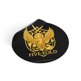 Five-Fold Passport Round Vinyl Sticker - Gold