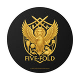 Five-Fold Passport Round Vinyl Sticker - Gold