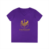 Evangelist V-Neck Women's T-Shirt — (Mark 16:15)