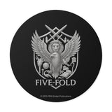 Five-Fold Passport Round Vinyl Sticker - Silver