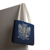 Five-Fold Passport Canvas Tote Bag - Silver