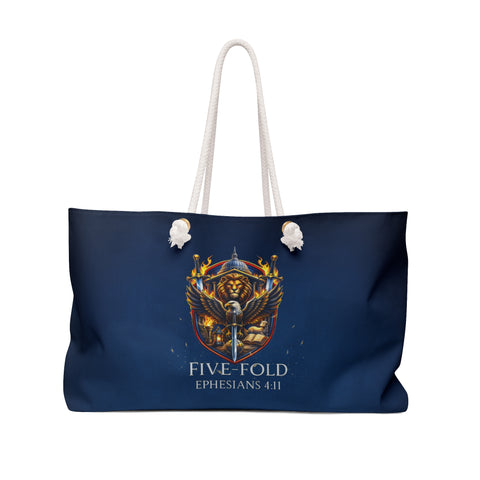 Five-Fold Blue Weekender Bag