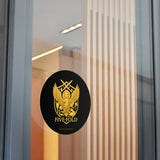 Five-Fold Passport Round Vinyl Sticker - Gold