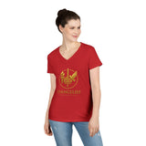Evangelist V-Neck Women's T-Shirt — (Mark 16:15)
