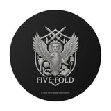 Five-Fold Passport Round Vinyl Sticker - Silver