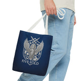 Five-Fold Passport Canvas Tote Bag - Silver