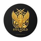 Five-Fold Passport Round Vinyl Sticker - Gold
