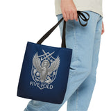Five-Fold Passport Canvas Tote Bag - Silver
