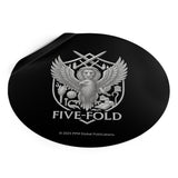 Five-Fold Passport Round Vinyl Sticker - Silver