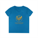 Evangelist V-Neck Women's T-Shirt — (Mark 16:15)