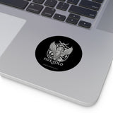 Five-Fold Passport Round Vinyl Sticker - Silver