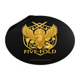 Five-Fold Passport Round Vinyl Sticker - Gold