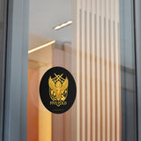 Five-Fold Passport Round Vinyl Sticker - Gold
