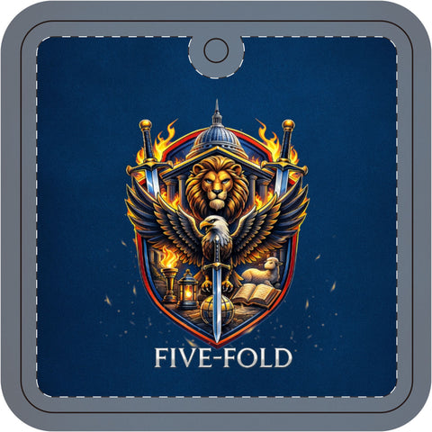 Five-Fold Crest Square Keychain