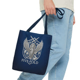Five-Fold Passport Canvas Tote Bag - Silver