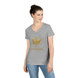 Evangelist V-Neck Women's T-Shirt — (Mark 16:15)