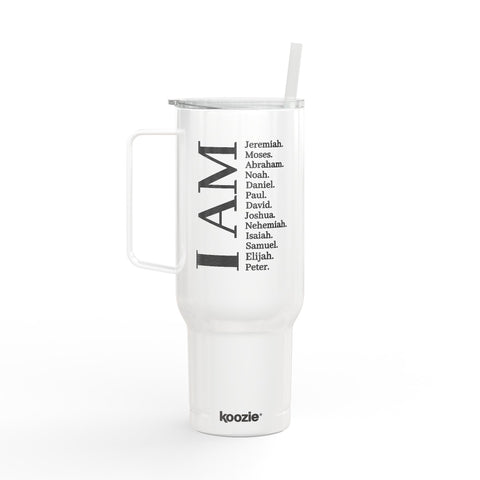 "I AM" Engraved Stainless Travel Cup with Lid & Straw