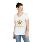 Evangelist V-Neck Women's T-Shirt — (Mark 16:15)
