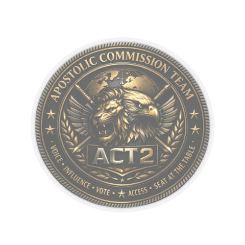 ACT2 Apostolic Commission Team Coin Sticker
