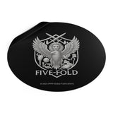 Five-Fold Passport Round Vinyl Sticker - Silver