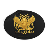 Five-Fold Passport Round Vinyl Sticker - Gold
