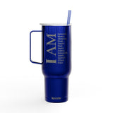 "I AM" Engraved Stainless Travel Cup with Lid & Straw