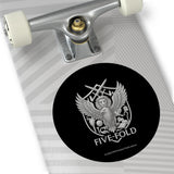 Five-Fold Passport Round Vinyl Sticker - Silver