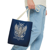Five-Fold Passport Canvas Tote Bag - Silver